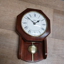 Vintage Abbey Wall Clock Made In England With Pendulum 