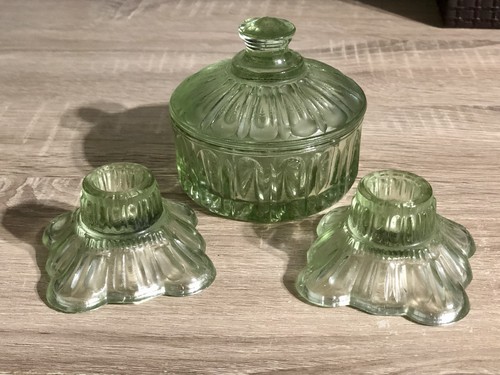 Vintage art deco green glass - vintage,