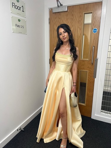 Yellow dress party - yellow,