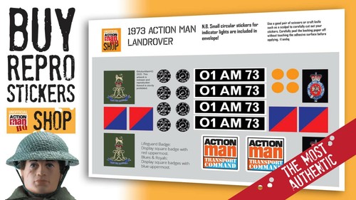 Action man landrover stickers - action,