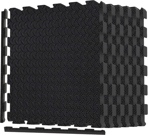Black interlocking mat yoga - mat,