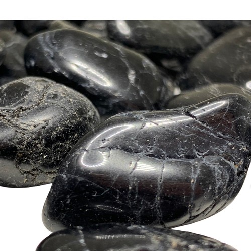 Black tourmaline tumbled stone - black,