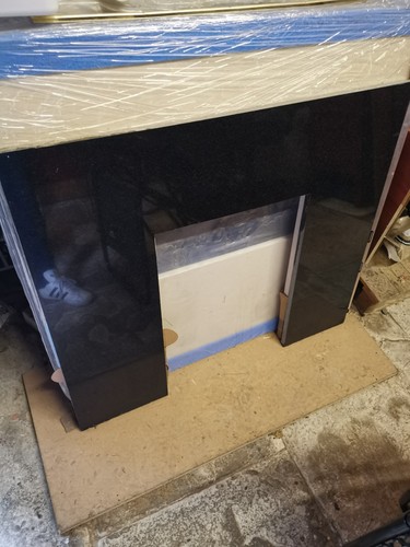 Granite back panel fireplace - granite,