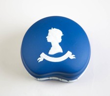 Wedgwood Royal Blue Jasperware Queen Elizabeth Silver Jubilee Bean Box & Lid