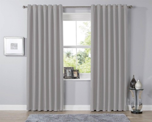 Blackout eyelet curtains black - blackout,