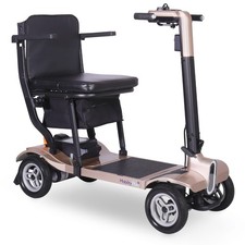NEW MobilityPlus+ Nexus Lightweight Folding Mobility Scooter Portable - Gold