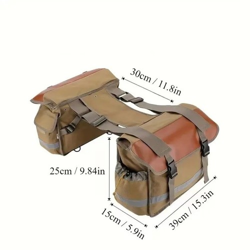 Canvas leather double panniers - canvas,
