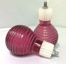 Finials Curtain Rail Ends Pink Transparent Ribbed 28mm Pole Pair Argos Inspire