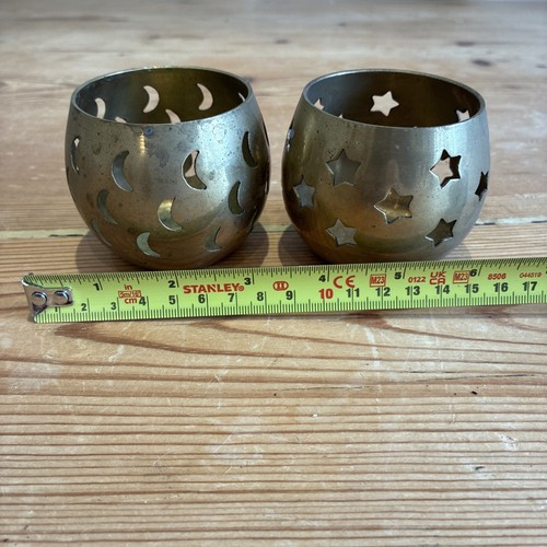 Vintage brass metal votive - 2,
