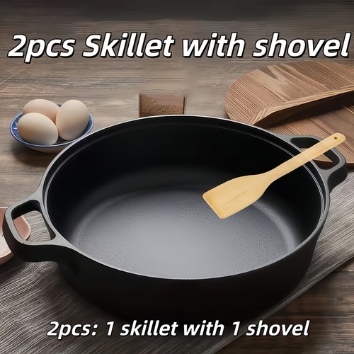 2pcs deep cast iron - iron, skillet