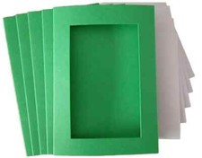 Rectangular Aperture Tri Fold Card Blanks A6 Festive Green 5 Pack Cross Stitch