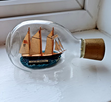 Vintage Winston Churchill Ship in a  small Haig Scotland Dimple Bottle