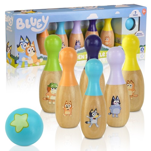Bluey wooden skittles set - bluey,