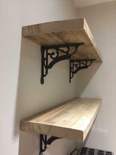 Reclaimed wood shelf - wood, shelf,