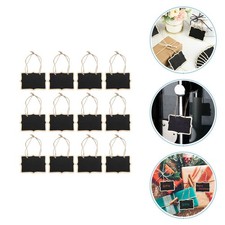 12 Pcs Mini Wooden Blackboard Child Chalkboard Signs Hanging Boards