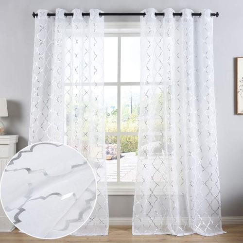 White sheer curtains with - curtains,