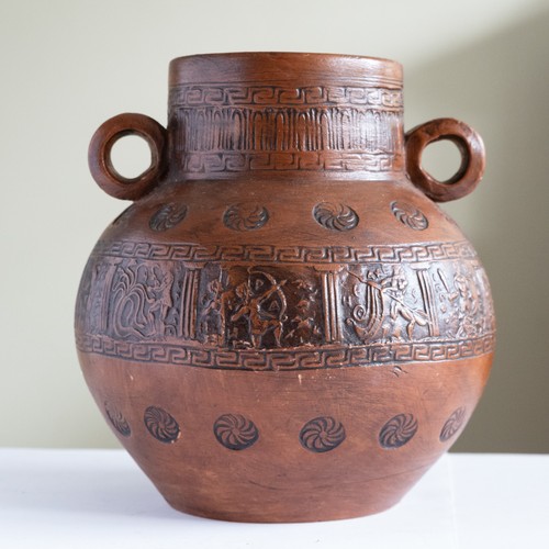 Vintage greek vase terracotta - vase,