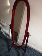 Cheval Mirror – Wooden Frame, Mahogany Finish, Elegant and Stable