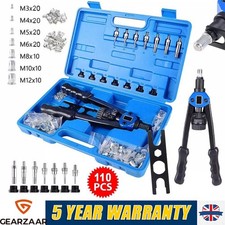 Professional Hand Rivnut Nut Thread Riveter Gun Repair Tool Kit nut riveter