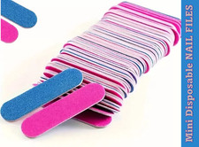 Mini NAIL FILES Emery Board DOUBLE SIDED Manicure PEDICURE DISPOSABLE Travel UK