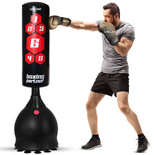 5.5ft Free Standing Punch Bag Kick Boxing MMA Training Muay Thai Workout - Black