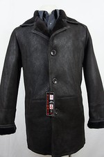 New 100% Genuine Real Shearling Leather Sheepskin Men Coat Jacket Trench S-8XL