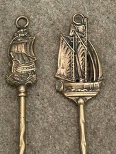 Brass Toasting Forks depicting two sailing ships