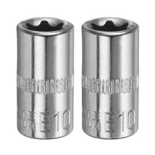 2pcs E-Torx Socket 1/4" Drive E10 External Torx Deep Socket 1" Star Sockets