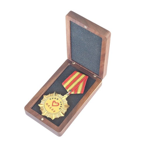 Wooden single medal display - wooden,
