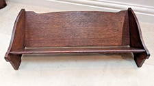 Long vintage dark oak book trough, rest, rack, shelf, booktrough, 46cm