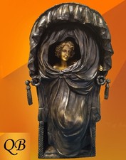 ART DECO BERGMAN BRONZE FIGURINE SCULPTURE STATUE BATHING BEAUTY REVEAL FIGURE