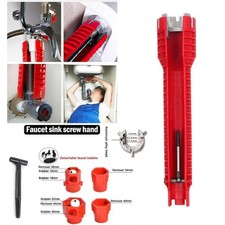 8 in 1 Multifunctional Sink Wrench Water Pipe Faucet Bathroom Installation D6S4