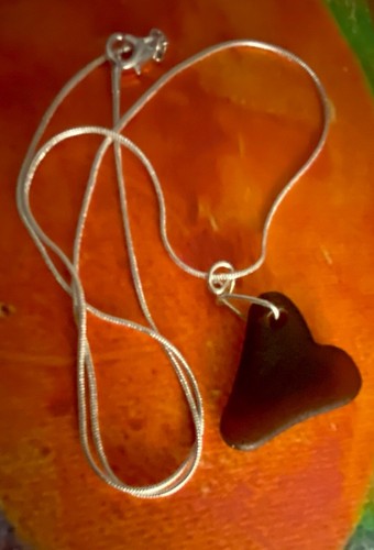 Sea glass heart - glass,