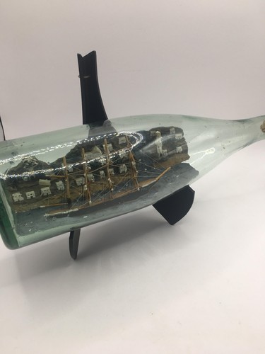 Vintage ship bottle diorama - vintage,