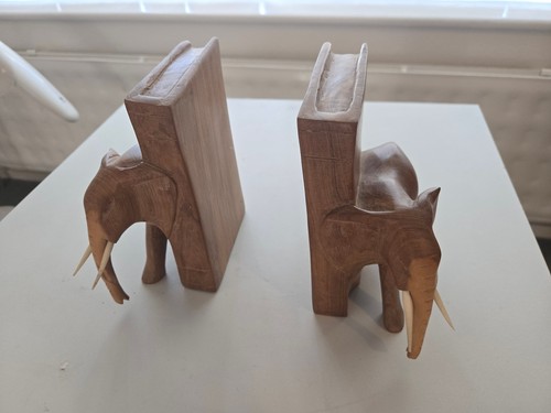 Pair carved wooden - pair,