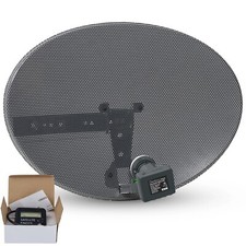 Zone 1 60cm Satellite Dish & 2 Way Twin Lnb + Satellite Finder For Sky / Freesat