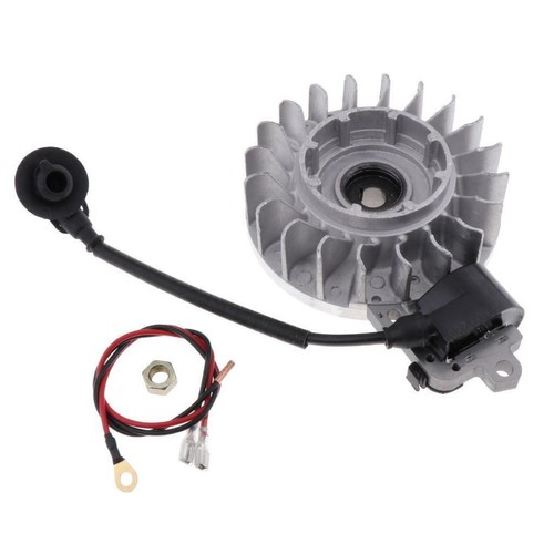 Flywheel coil and - and, plug