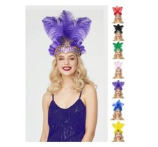 1920s Carnival Artificial Feathers Headpiece Showgirl Headband Ladies Costume