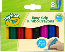 Crayola - My First Jumbo Crayons Easy Grip Chunky Colouring Art - 8-Pack