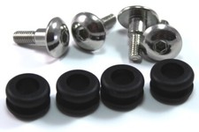 4x m6 Stainless Lower Rear Fairing Shoulder Bolts & Grommets Suzuki GSX-R1000