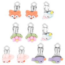 5 Pairs Clip On Earrings
