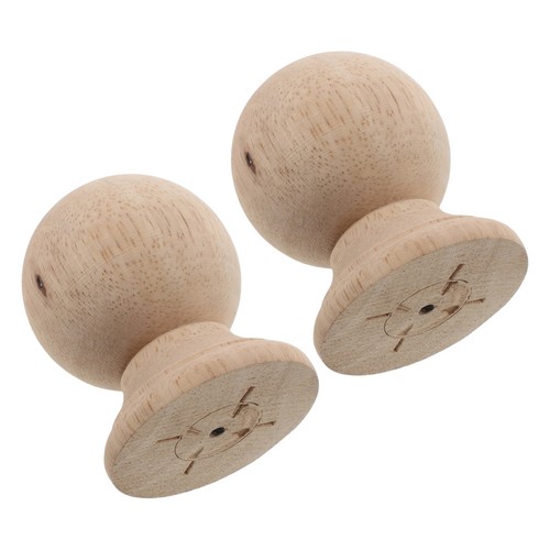 Beige wooden post cap finial - beige,