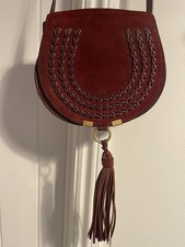Chloé Marcie Saddle Bag Small But gundy Suede / Leather
