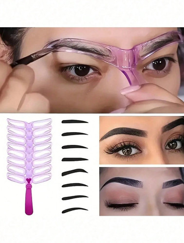 8pcs reusable eyebrow - reusable,