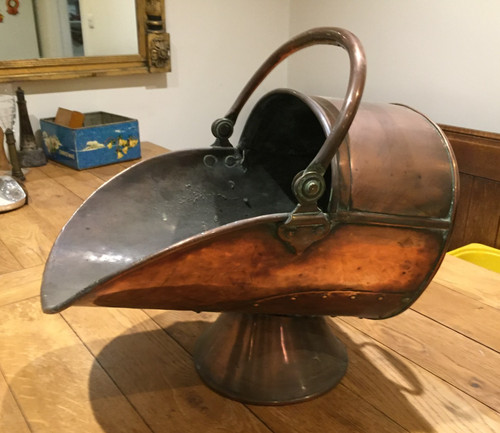 Antique copper coal helmet - copper,