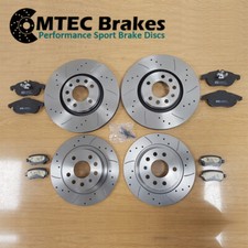 Vauxhall Astra VXR 2.0T 16v mk5 Front Rear Drilled Grooved Brake Discs MTEC Pads