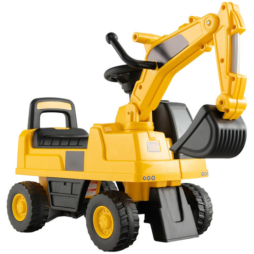 Yellow ride excavator - ride-on,