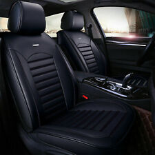 5 Seat Black Car Seat Covers Pu Leather Front Rear Padded For Audi A4 A6 A8 Q7 Q