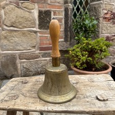 Large Brass Bell With Wooden