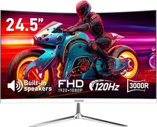 Gawfolk 24 Inch Curved Gaming Monitor, Built-in Speakers, 120Hz, 1920x1080P Full